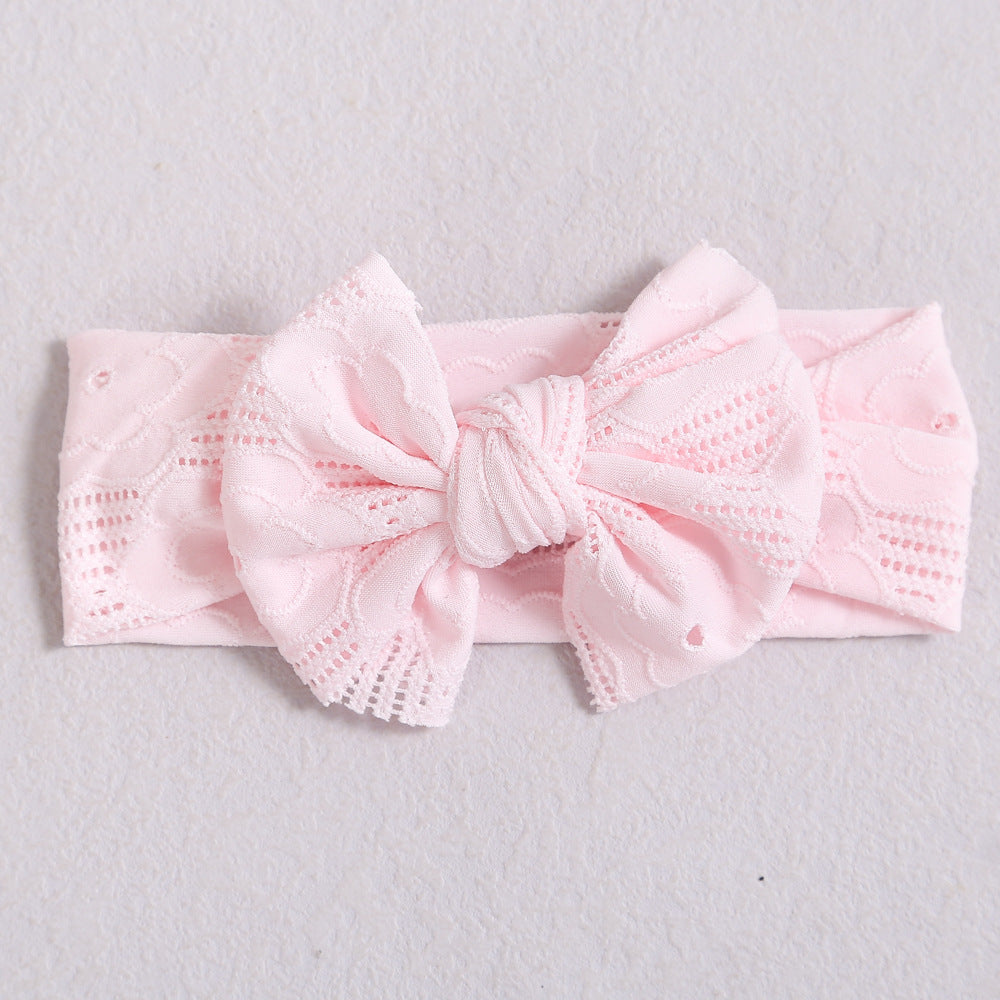 Baby Solid Color Hollow Out Thin Breathable Bow Tie Hot Sale Headband-6