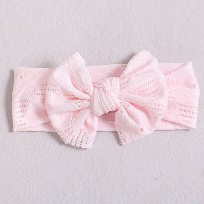 Baby Solid Color Hollow Out Thin Breathable Bow Tie Hot Sale Headband-6