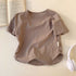 New Arrival Baby Kids Crew Neck Short Sleeves Solid Color Casual Breathable Top T-Shirt-4