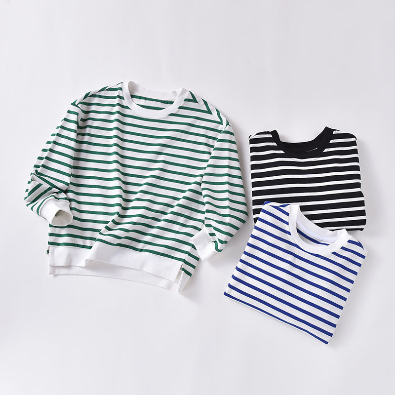 Baby 1pcs Striped Pattern Long Sleeve Pullover Hoodies-6