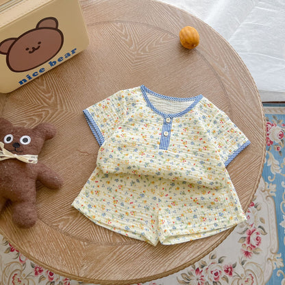 Baby Print Pattern T-Shirt Combo Shorts In Summer Sets-7