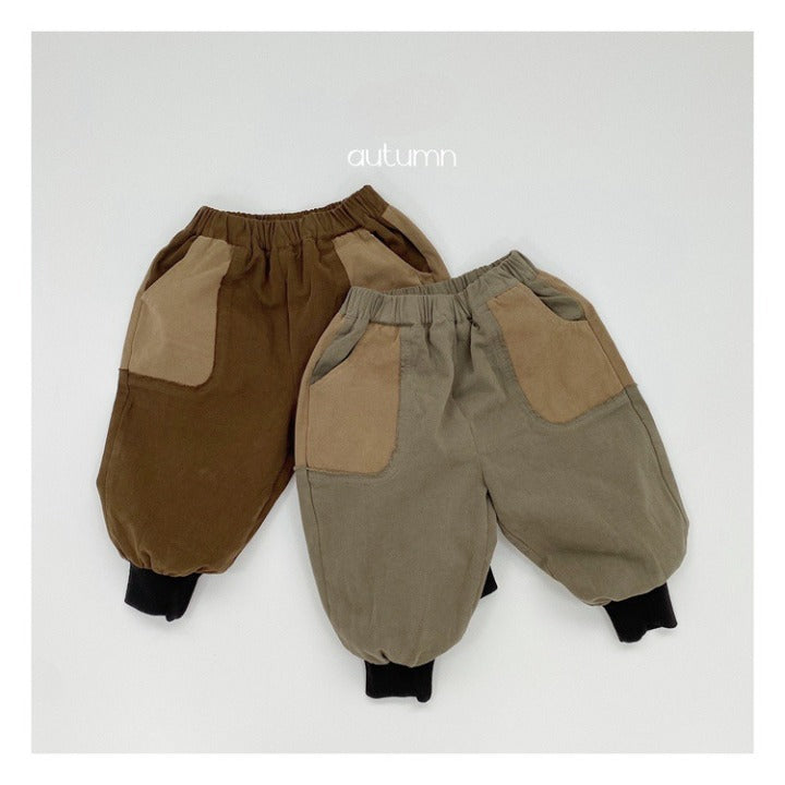 Baby Color Matching Pattern Lantern Trousers Casual Style Pants-0