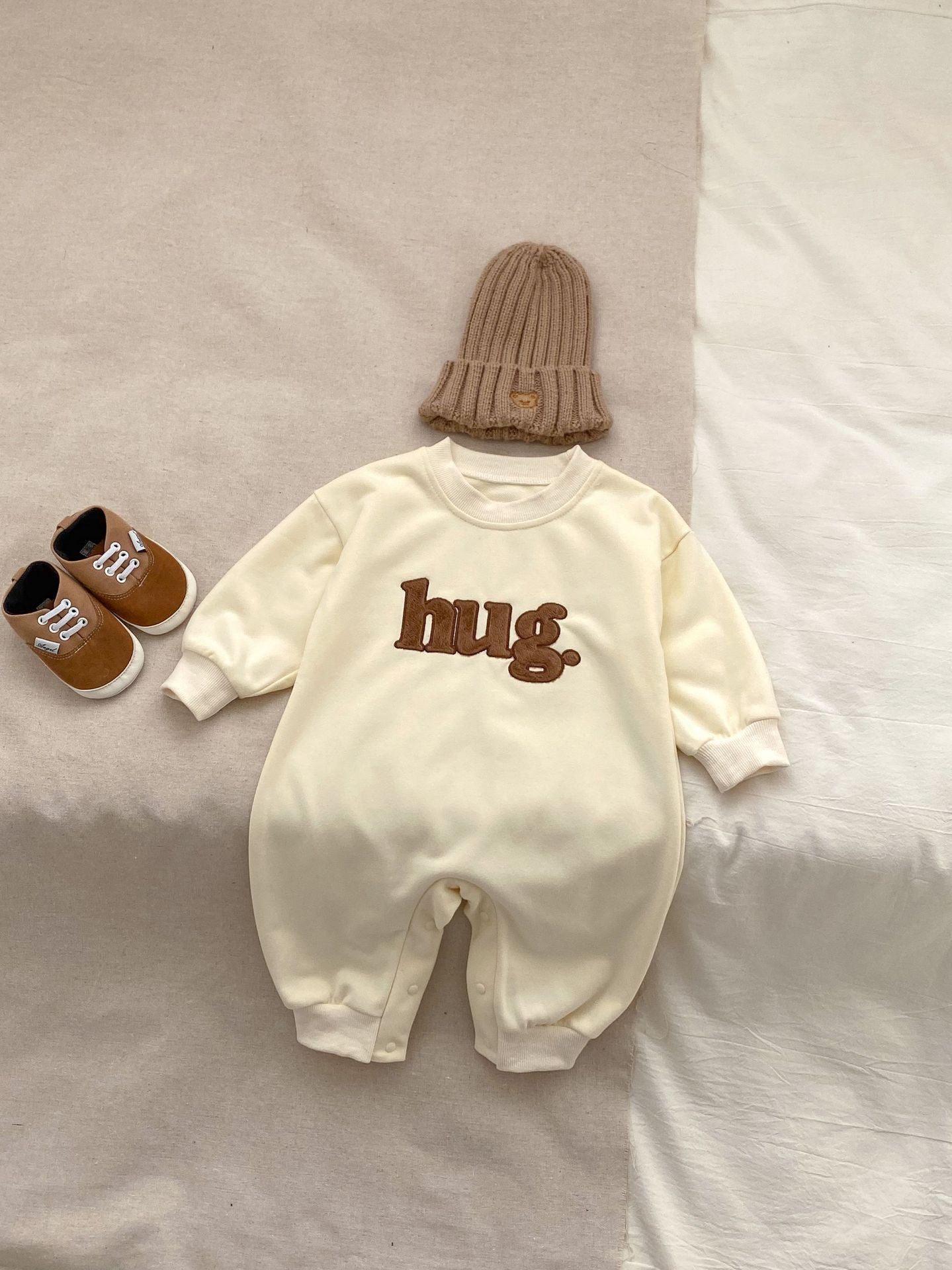 Spring Baby And Kids Unisex Letters Pattern Pullover Top And Pants, Romper Clothing Set-6