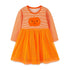 Striped Embroidered Tulle Dress: Halloween Edition For Girls-0