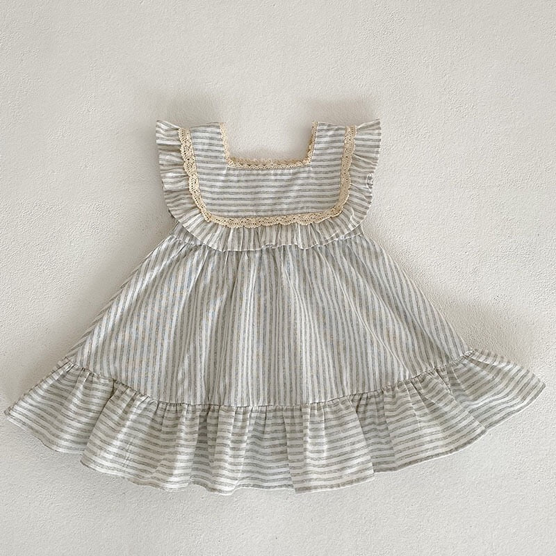 Baby Striped Pattern Sleeveless Princess Dress &amp; Onesies-8