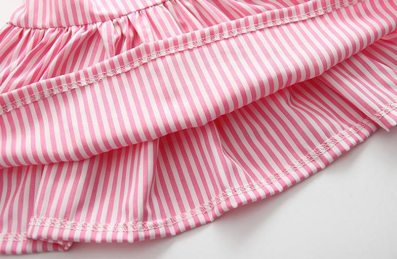 Baby Girl Striped Pattern Dress Combo Short Pants In Sets-7