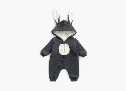 Baby Cartoon Shape Design Soft Fleece Thickened Romper In Autumn &amp; Winter-8