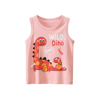 Baby Cartoon Print Pattern Sleeveless O-Neck Vest-2