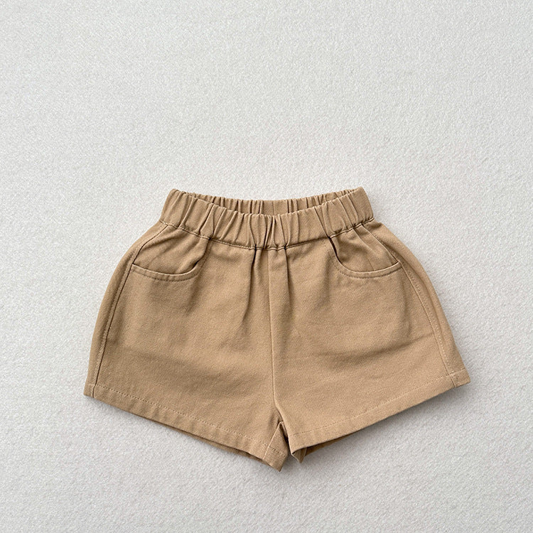 Summer New Arrival Kids Unisex Casual Thin Solid Color Basic Shorts-8