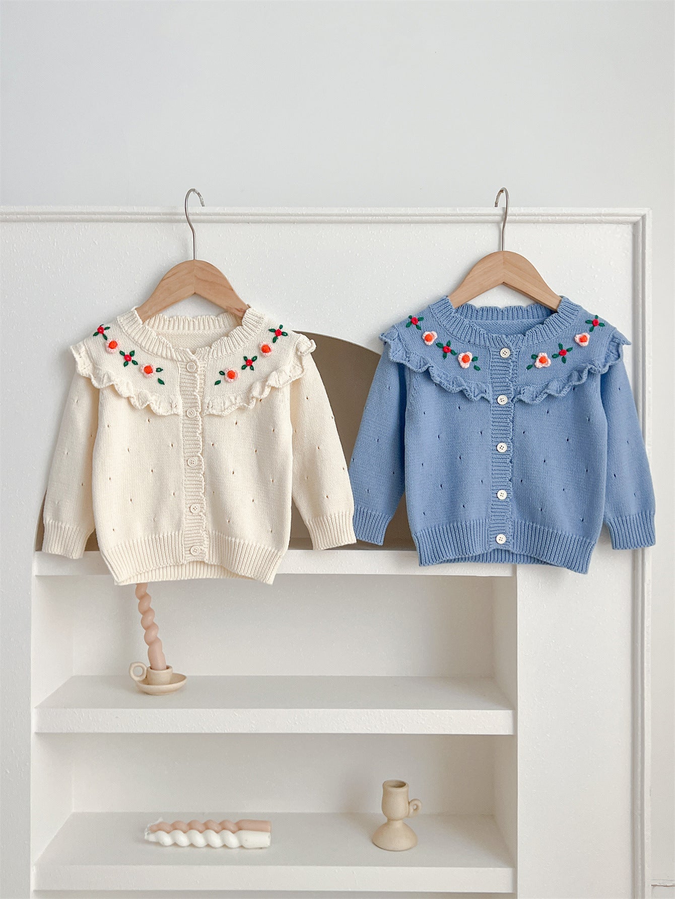 New Autumn And Winter Infant Baby Girls Embroidery Jacquard Long-Sleeved Cardigan-8