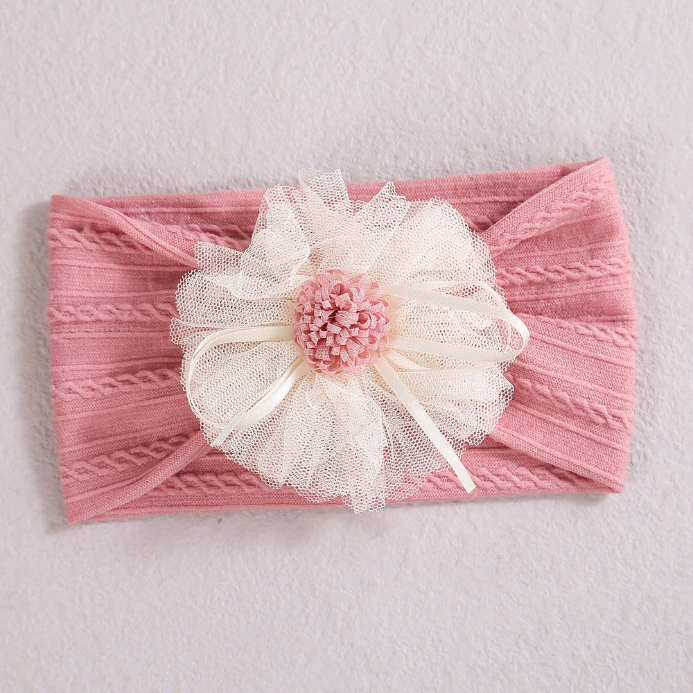 Baby Lace Floral Elastic Cotton Headband-8