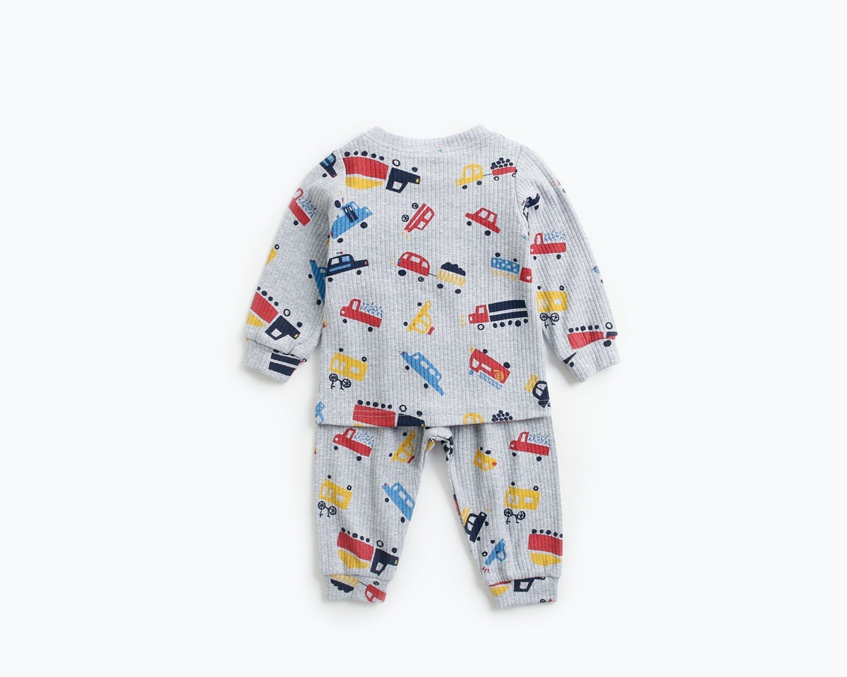 Baby 2pcs Cartoon Graphic Soft Cotton Shirt Combo Pants Sets Tracksuit-8