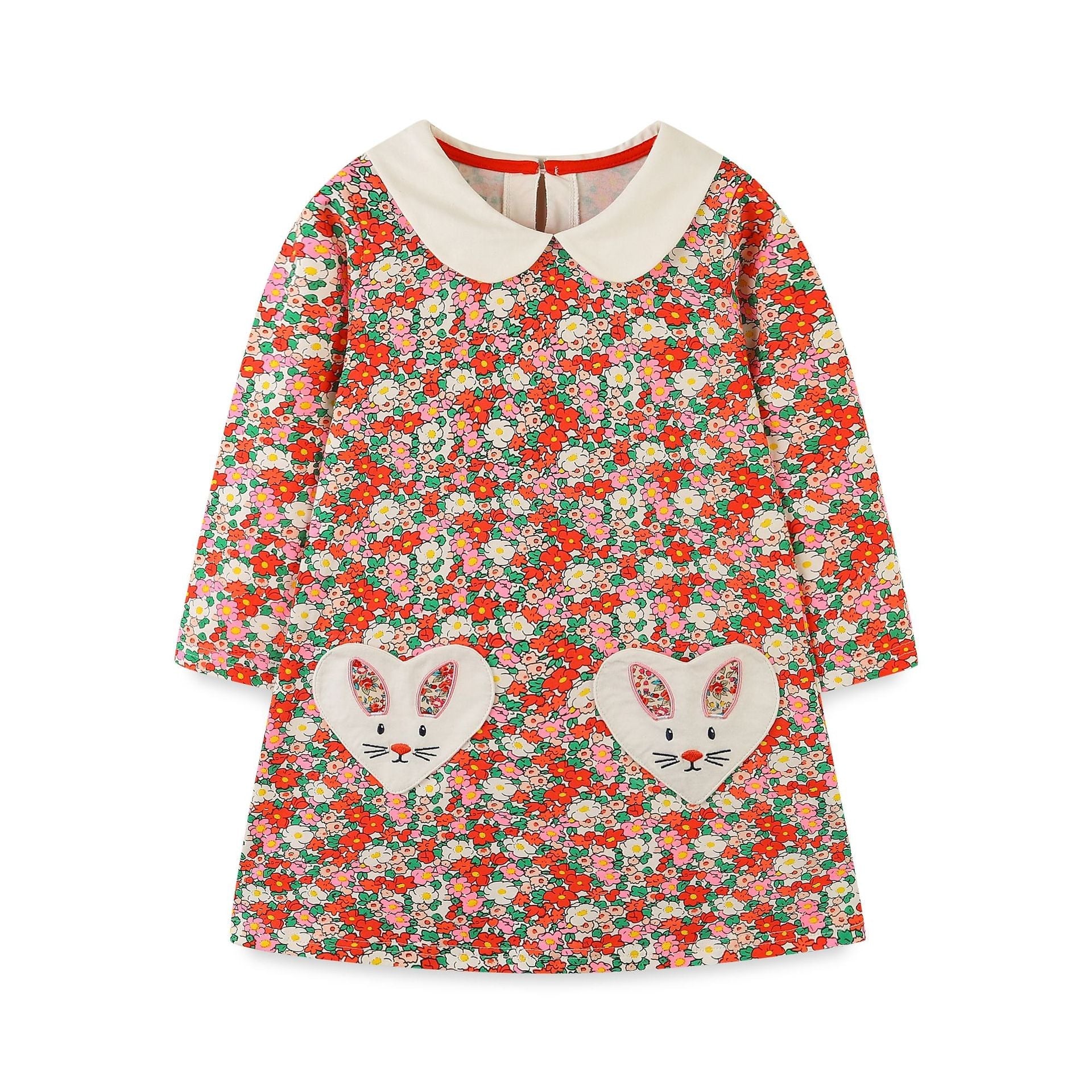 Girls’ European-American Style Peter Pan Collar Dress-0