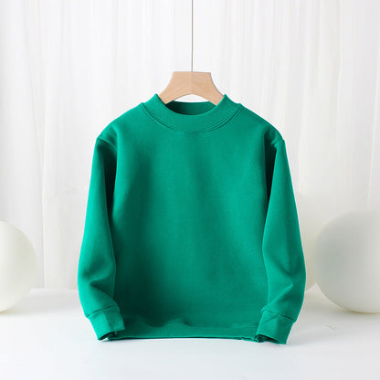 Baby Solid Color Thickened Autumn Basic Hoodies-8