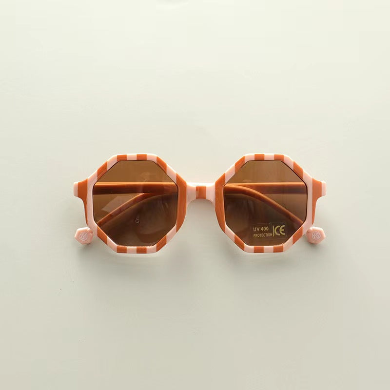 Kids Various Style Fashion Polygon Frame Sunglasses-8