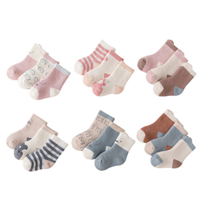 Baby Cartoon Print Pattern Thickened Soft Cotton Socks-8