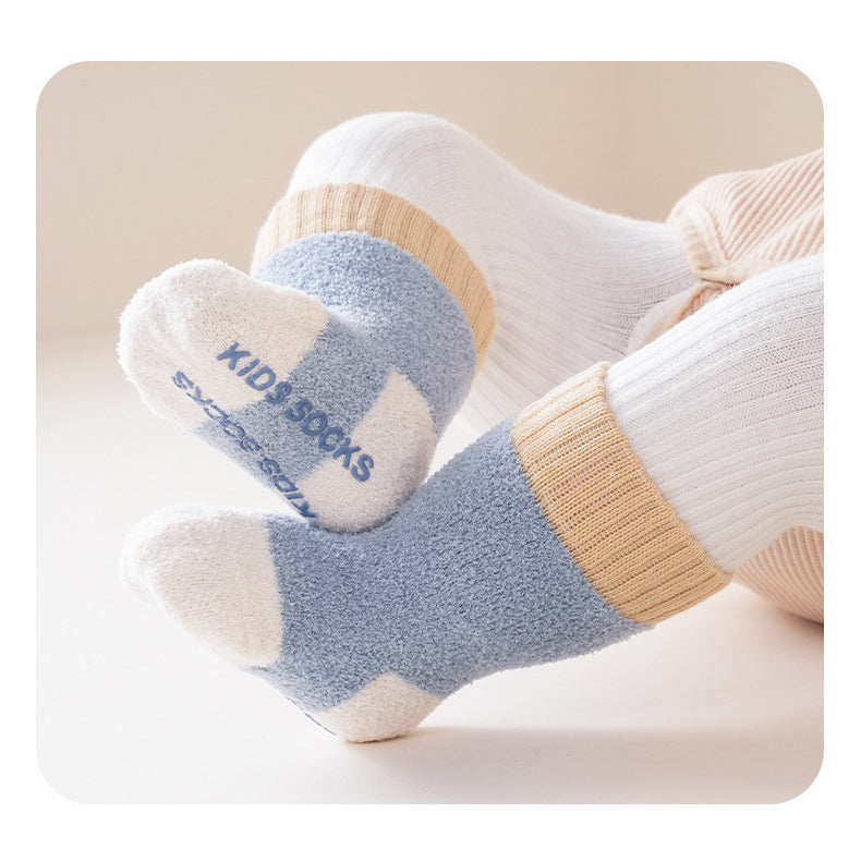 Winter Baby Unisex Breathable Comfy Patchwork Antiskid Socks-8