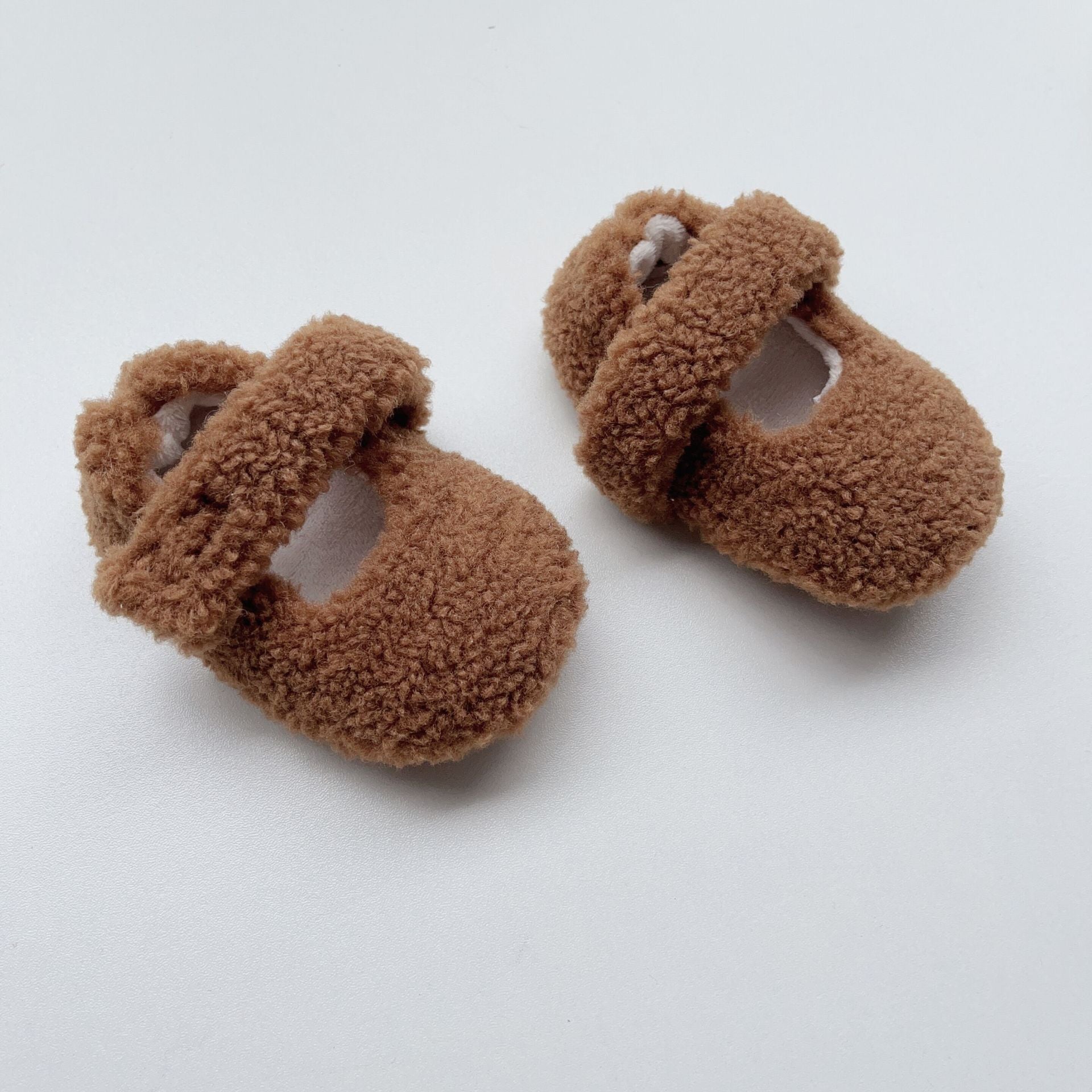 Infant Baby Solid Color Plush Warm Shoes In Winter-8