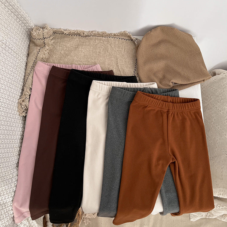 Baby Solid Color Soft Cotton Elastic Warm Quality Leggings-8