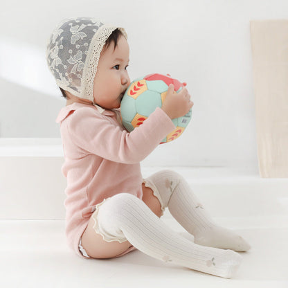 Baby Solid Color Wooden Ear Design Over Knee Socks In Autumn-1