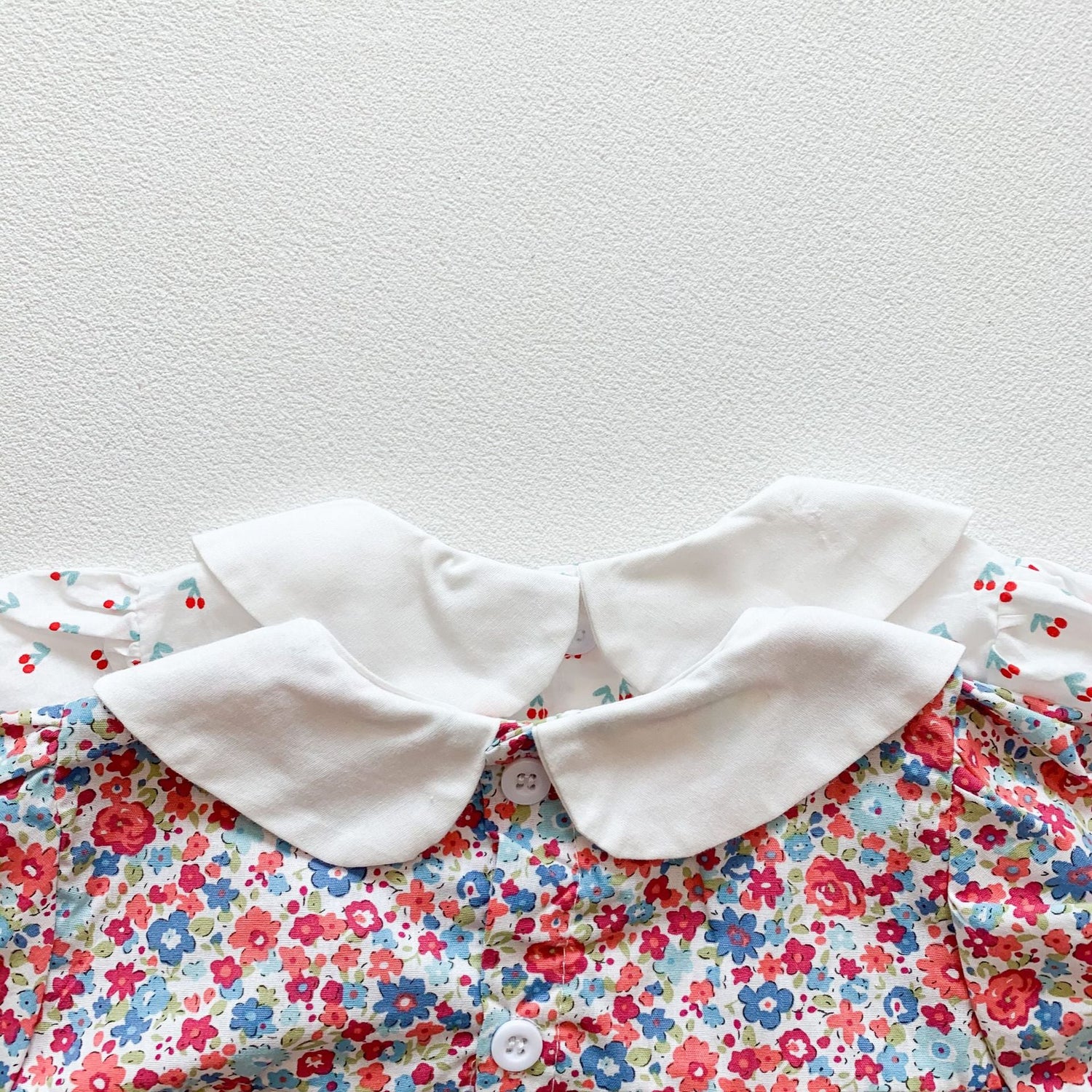 Baby Girl Doll Collar Floral Print Dress Combo Floral Print Shorts In Sets Summer Outfit Wearing-8