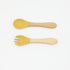 Baby Food Grade Wooden Handles Silicone Spoon Fork Cutlery-6