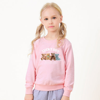 Baby Cute Bear Pattern Crewneck Cotton Hoodies In Autumn-8