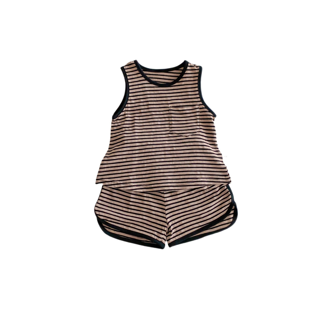 Spring Baby Kids Unisex Top Sleeveless Vest And Shorts Clothing Set-8