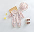 Baby Girl Butterfly Pattern Ruffle Collar Cute Jumpsuit-0