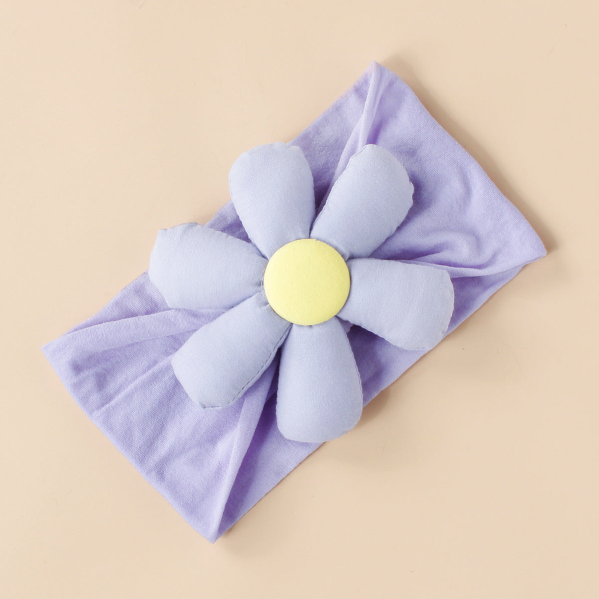 Baby 3D Cotton Filled Flower Patched Design Headbands-8