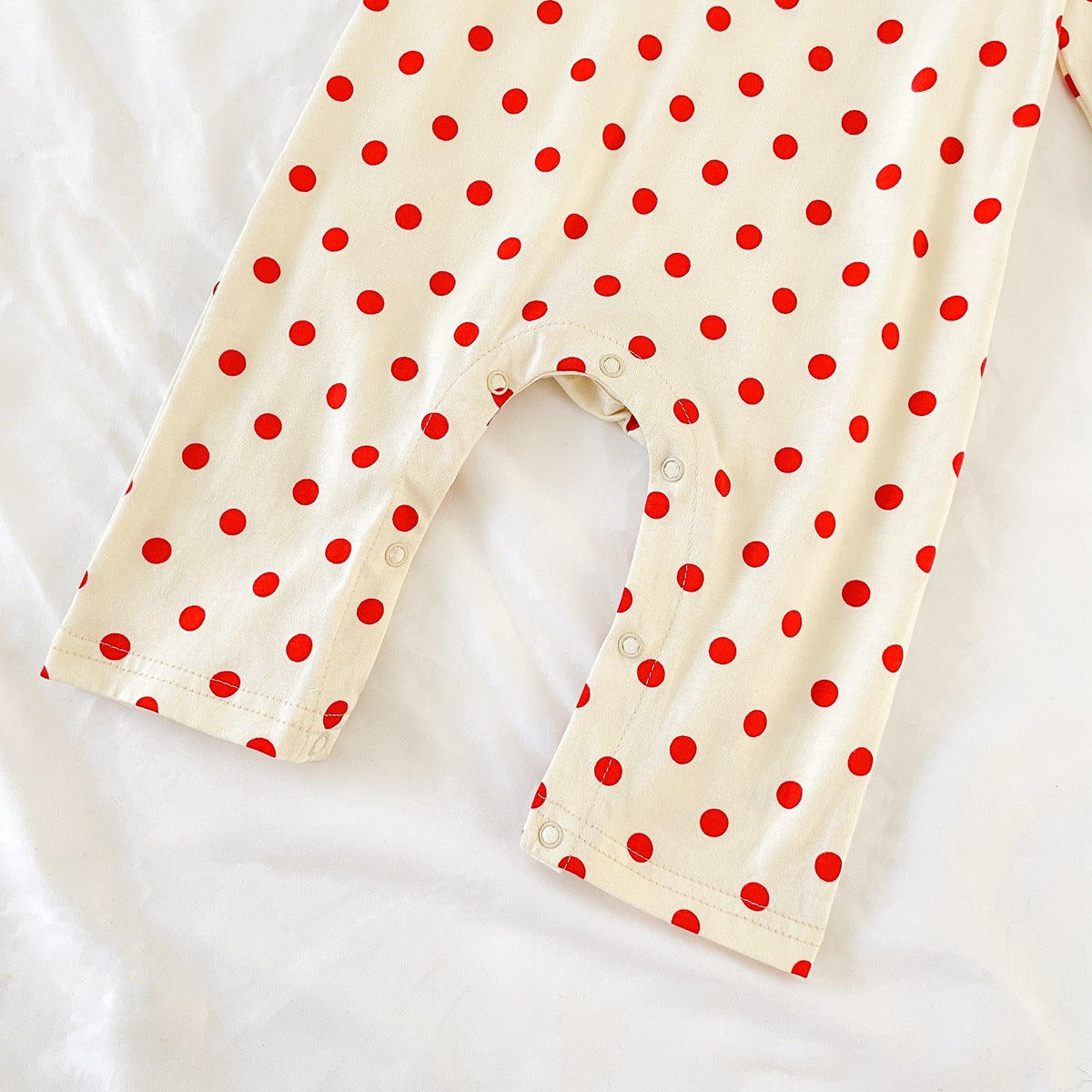 Baby Dot And Bear Pattern Long Sleeve Soft Cotton Jumpsuit-8