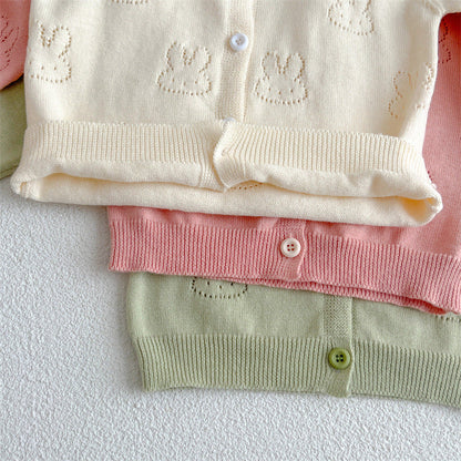 Baby Solid Color Sun Protection Sweet Knit Cardigan-9