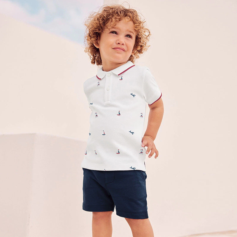 Baby And Kids Boys Polo Top And Shorts Casual Clothing Set-8