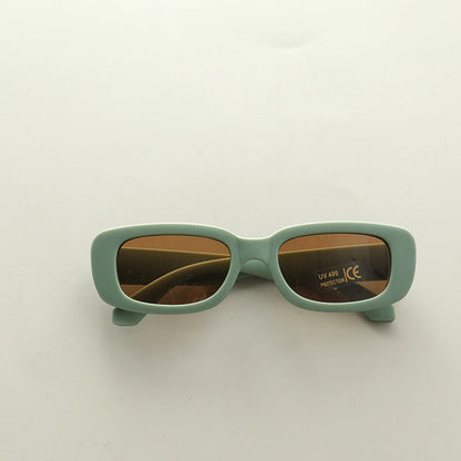 Kids Candy Color Square Frame Fashion Sunglasses-9