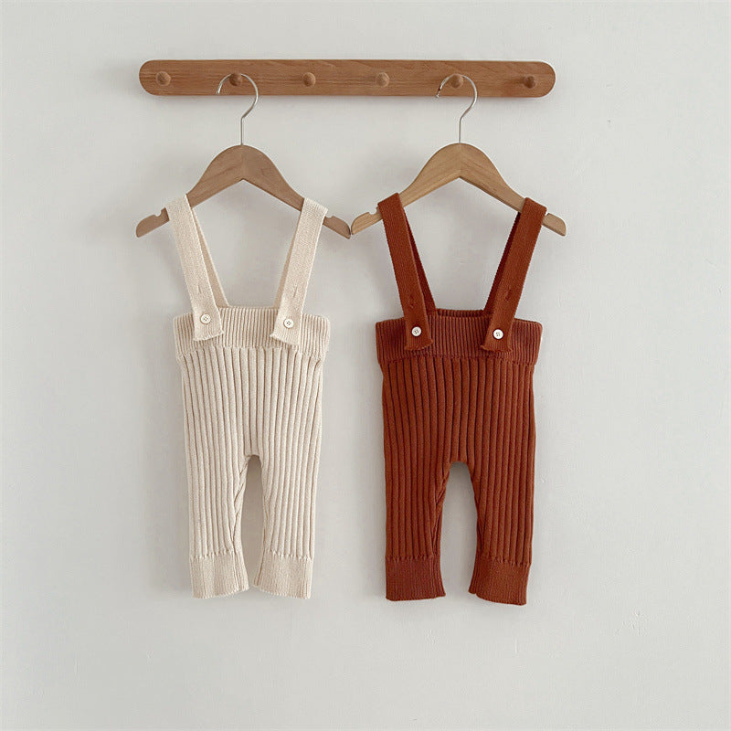 New Autumn And Winter Solid Color Knitted Overalls Quality-9