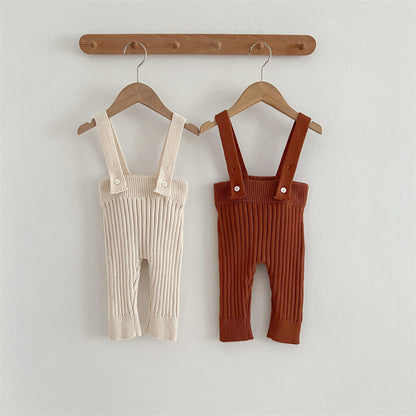 New Autumn And Winter Solid Color Knitted Overalls Quality-9