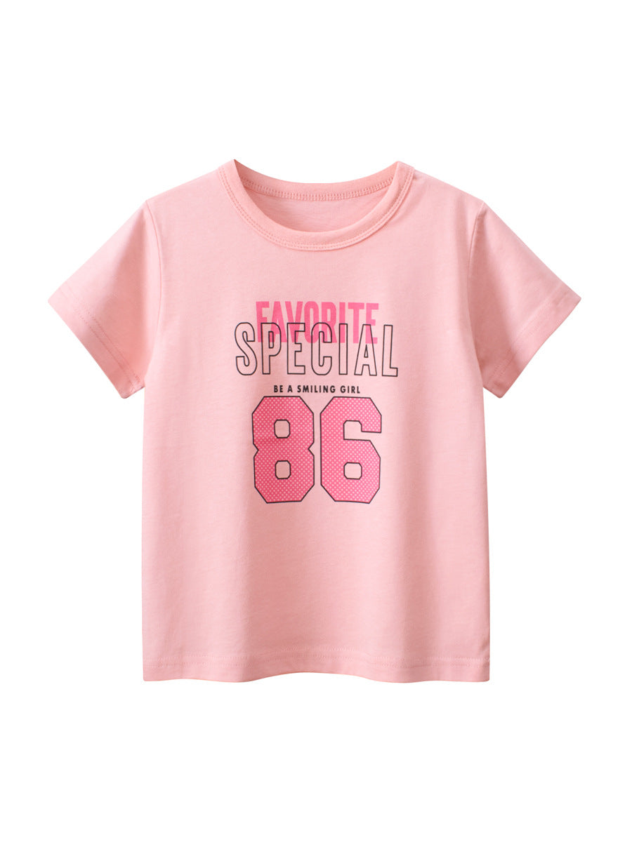 Letters Print Girls’ T-Shirt In European And American Style For Summer-1