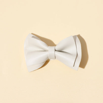 Girls Plain Solid Color Bow Tie Hair Clips Handmade Cloth Accessory-9