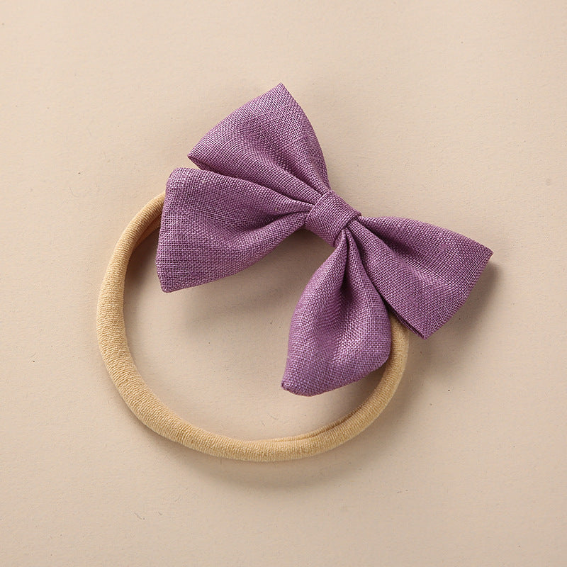 Baby Solid Color 3D Bow Handmade Elastic Headband-9