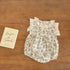 Baby Floral Print Lace Ruffle Design Sleeveless Onesies-0