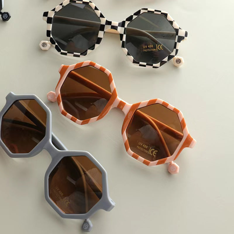 Kids Various Style Fashion Polygon Frame Sunglasses-9