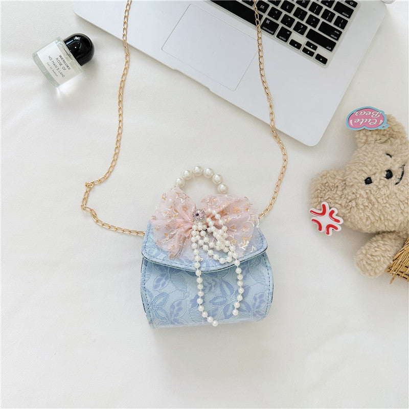 Stylish Floral Carry-On Girls’ Portable Beaded Princess Crossbody Handbag-9