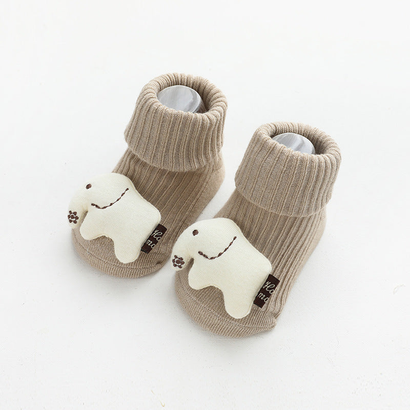 Baby Cartoon 3D Doll Patched Pattern Non-Slip Floor Socks-9