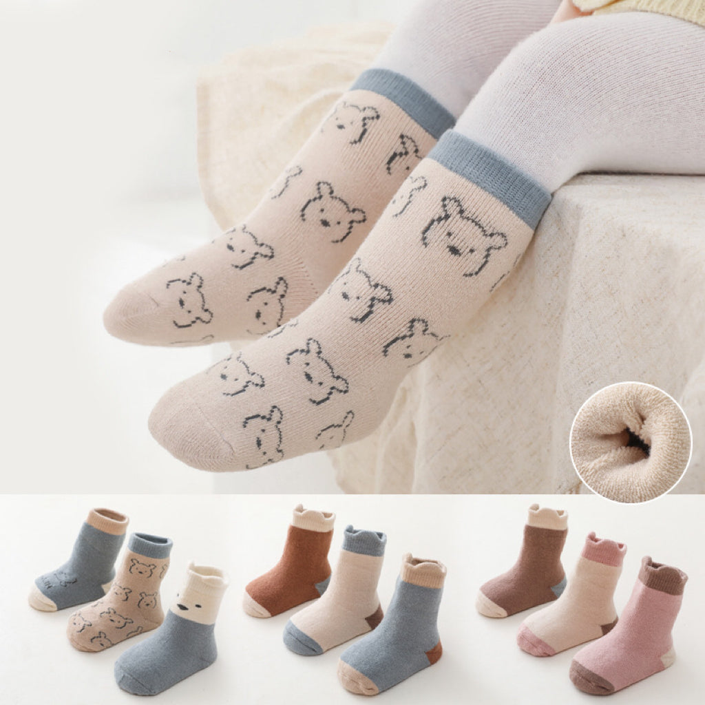 Baby Cartoon Print Pattern Thickened Soft Cotton Socks-0