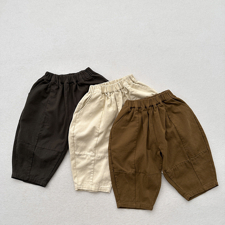 Spring New Children’s Korean Style Casual Trousers For Boys And Girls, Mountain Style Cross-Cut Seam Radish Pants-9