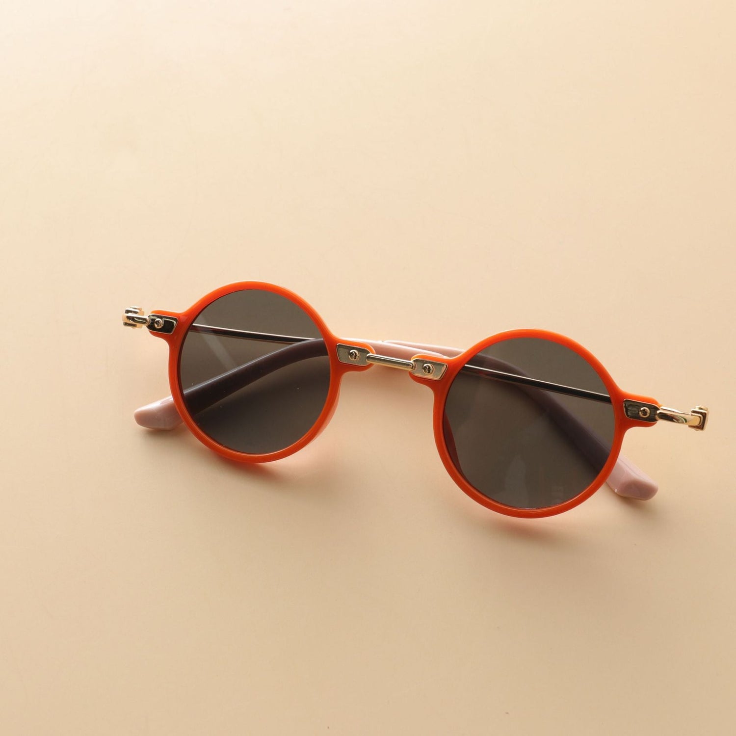 Kids Small Frame Design Vintage Style Metal Sunglasses-9