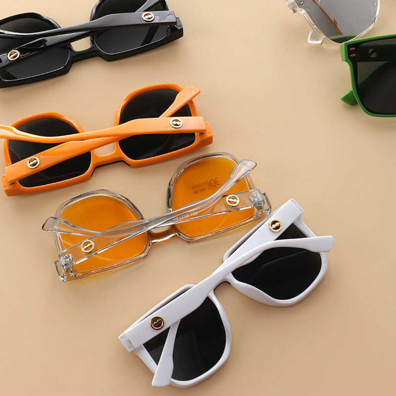 Kids Various Style Colorful Big Frame Fashion Sunglasses-9