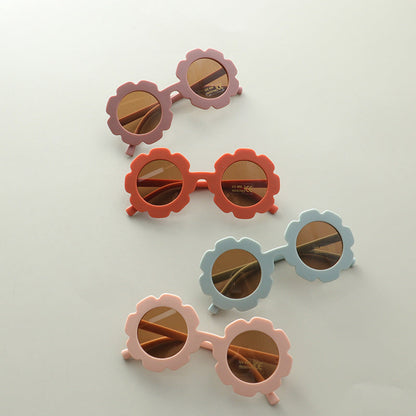 Kids Boy And Girl Flower Frame Shape Cute Fashion Sunglasses-9