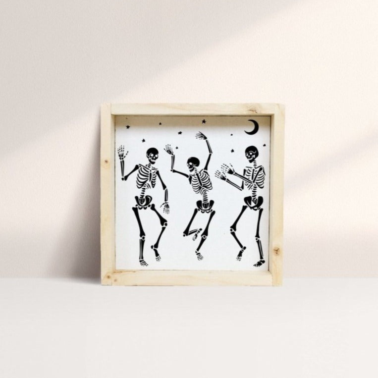 Dancing Skeletons Mini Wood Sign-6