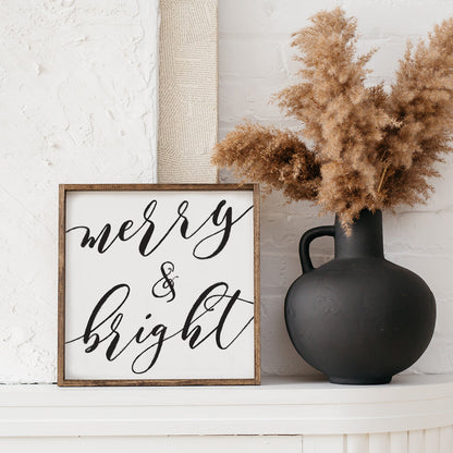 Merry And Bright Christmas Wood Sign-1